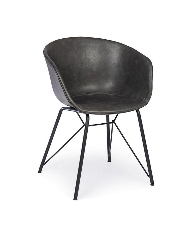 SILLA WARHOL PU ANTRACITA VINTAGE SILLA WARHOL PU ANTRACITA VINTAGE