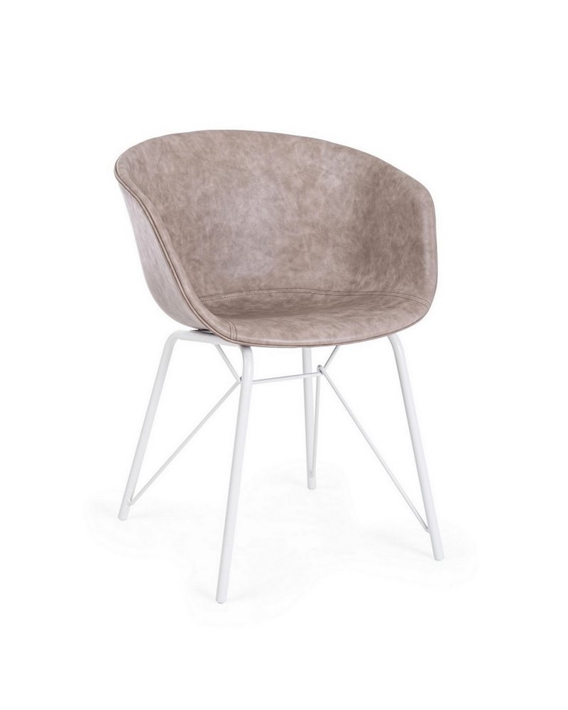 SILLA WARHOL BLANCO PU BEIGE VINTAGE SILLA WARHOL BLANCO PU BEIGE VINTAGE