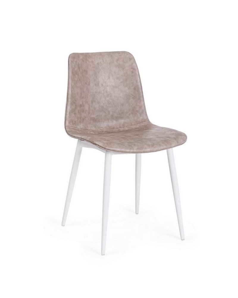 SILLA KYRA PU BEIGE VINT. ESTRUCT. BLANC SILLA KYRA PU BEIGE VINT. ESTRUCT. BLANC