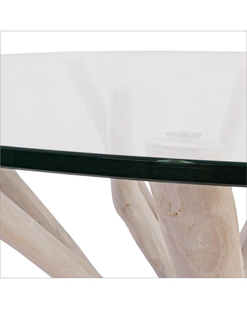 SAHEL RED GLASS TABLE 110X110