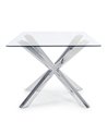 MESA RECTANGULAR DE VIDRO COM PERNA DE ÁS 160X90X75H