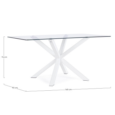 MESA MAY RECT. PATA BLANCA 160X90