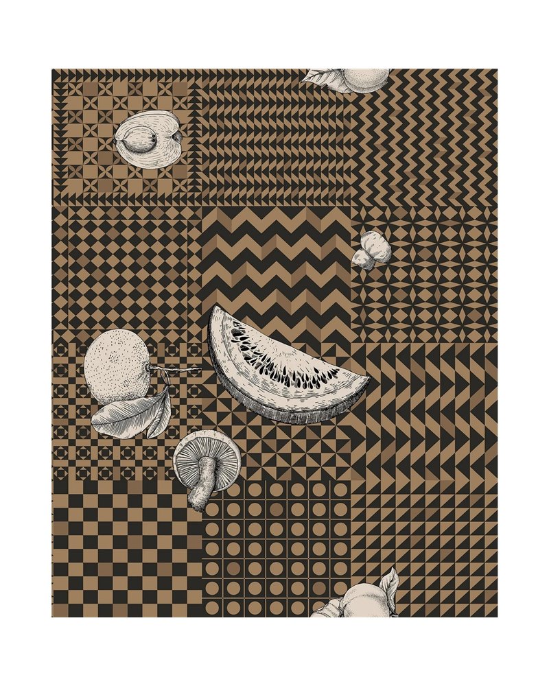 Frutta e Geometrico Black, White & Gold 123-6031 Frutta e Geometrico Black, White & Gold 123-6031