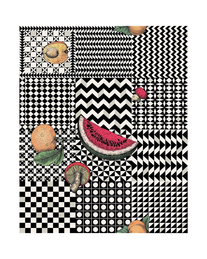Frutta e Geometrico Black, White & Multi 123-6027 Frutta e Geometrico Black, White & Multi 123-6027