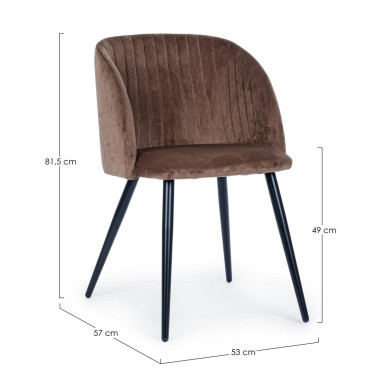 SILLA QUEEN VELVET ROJIZO