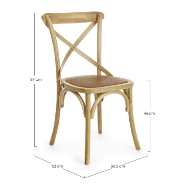 CHAISE CROISÉE MARRON NATUREL