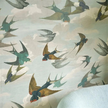 Chimney Swallows Sky Blue...