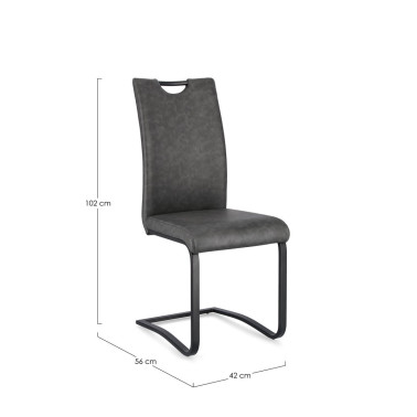 SILLA KEPLER PU ANTRACITA