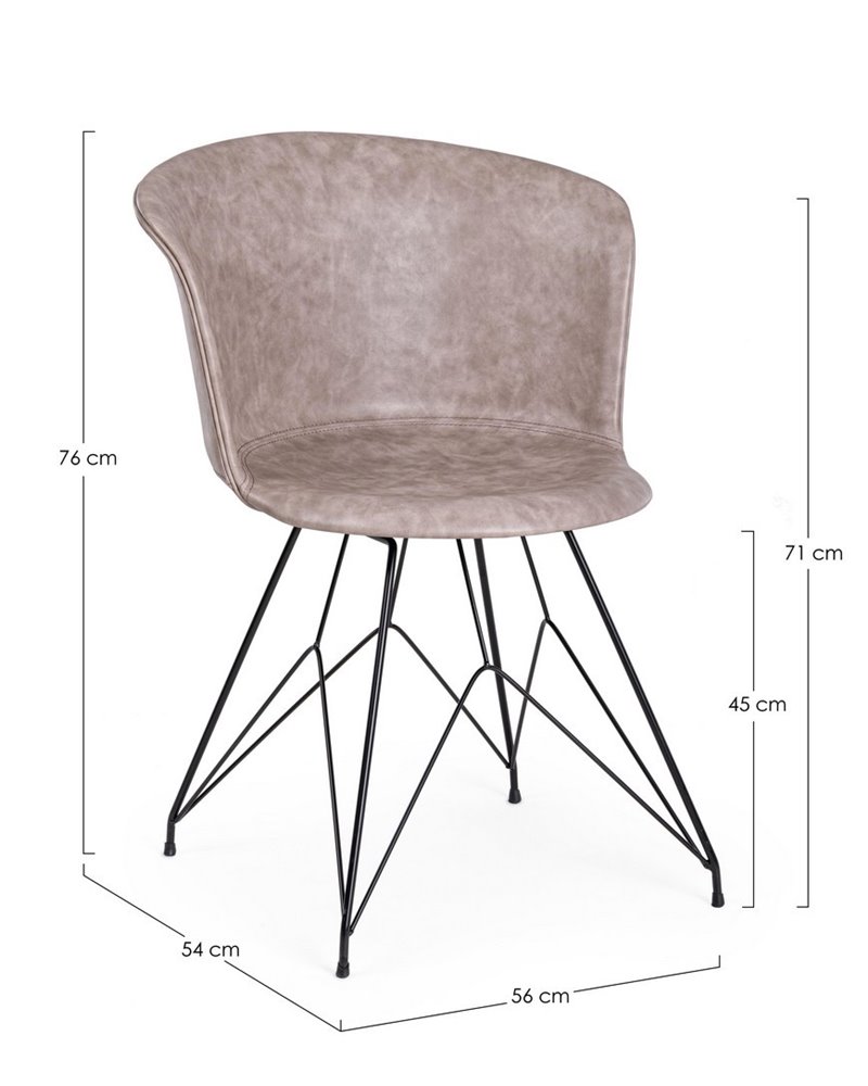 SILLA LOFT PU BEIGE VINT. ESTRUCT. NEGRO