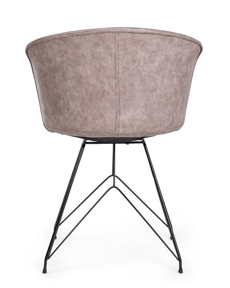 SILLA LOFT PU BEIGE VINT. ESTRUCT. NEGRO
