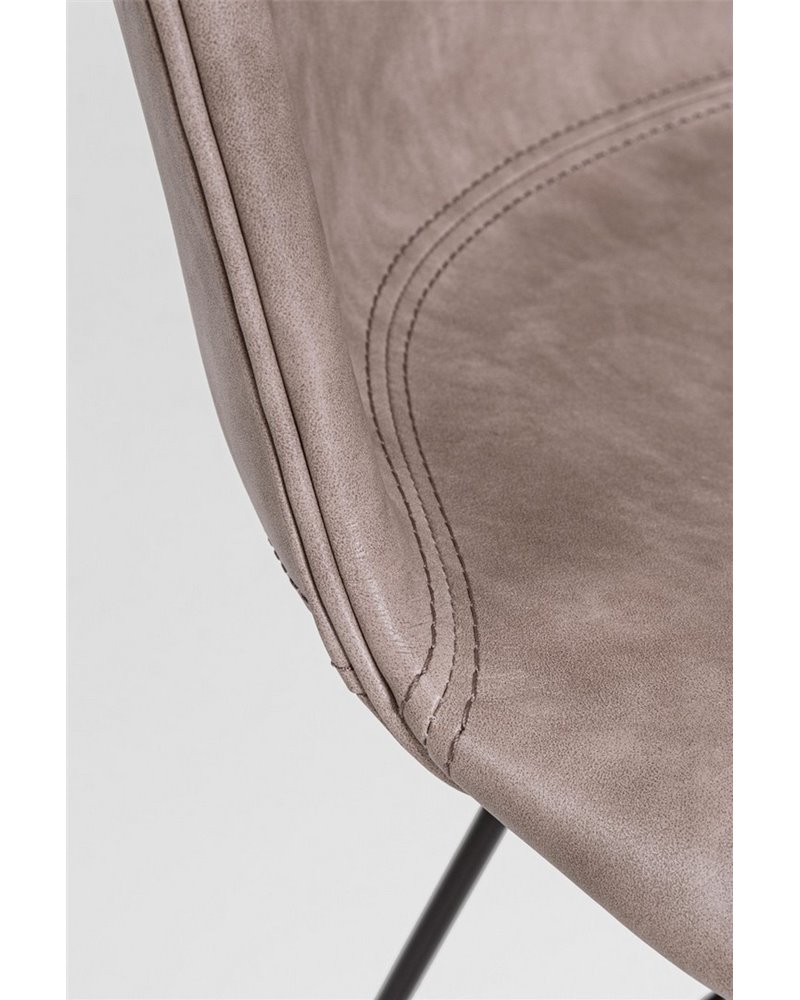 SILLA LOFT PU BEIGE VINT. ESTRUCT. NEGRO