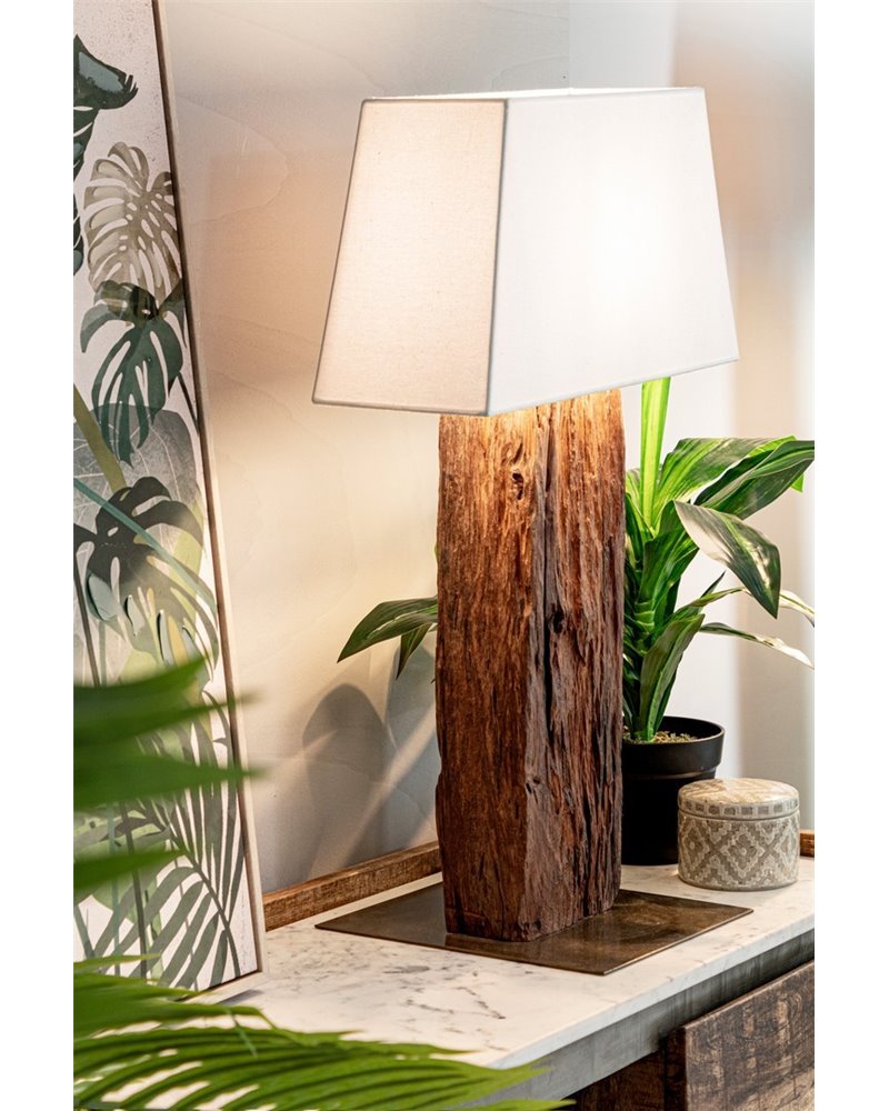 LAMPE À POSER HUGO LAITON-BLANC H