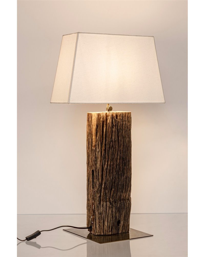 LAMPE À POSER HUGO LAITON-BLANC H