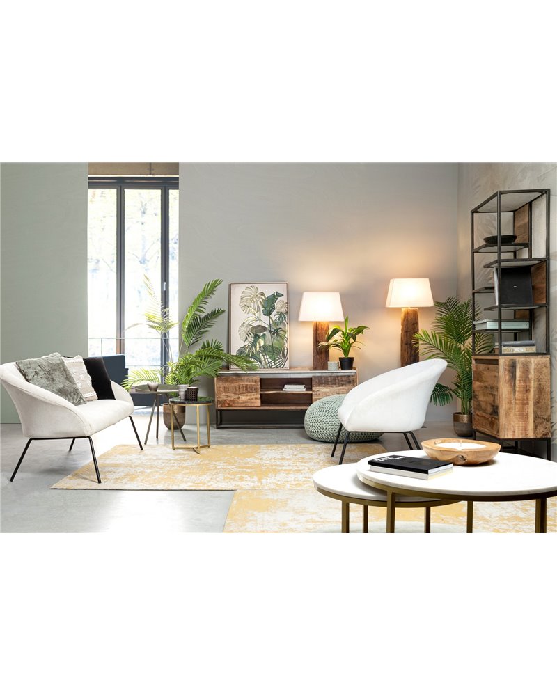 TABLE LAMP HUGO BRASS-WHITE H