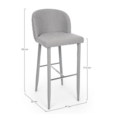 BAR STOOL CHRIS TEXT GRAY