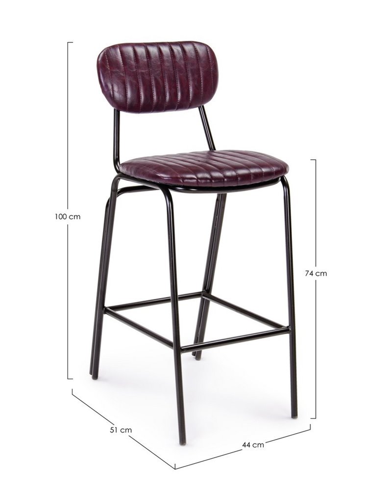 TABURETE BAR DEBBIE BORDEAUX VINTAGE