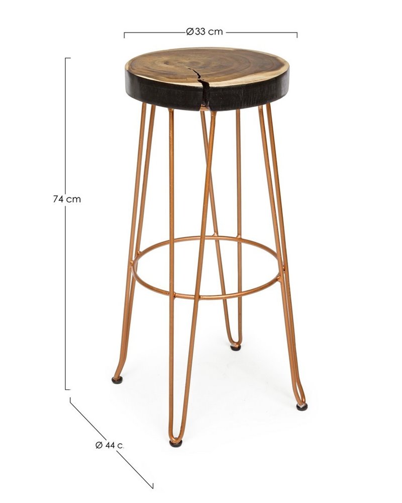 TABURETE BAR RAKEL COBRE
