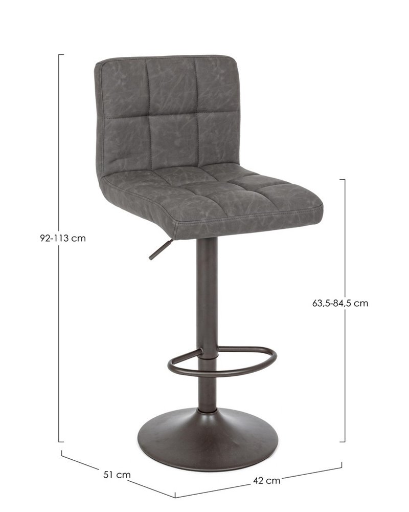 TABURETE GREYSON GRISO OSCURO VINTAGE