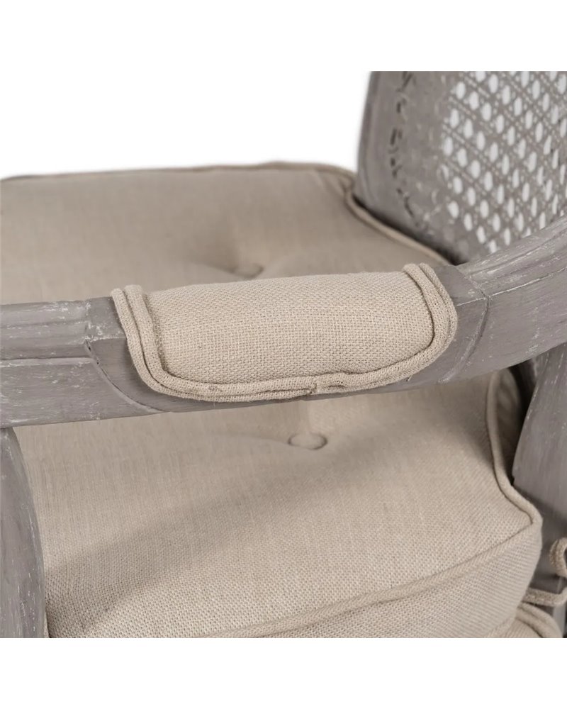 SILLÓN GRIS-BEIGE DM-MADERA SALÓN 58 X 52 X 98,50 CM REF.608023