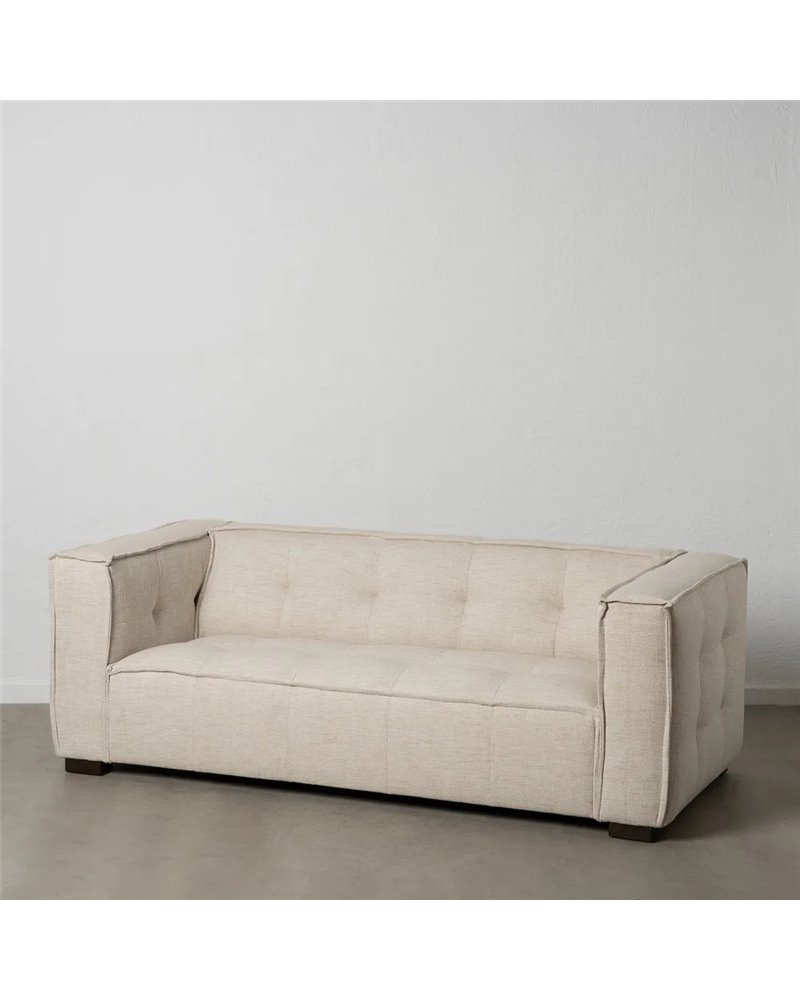 SOFÁ 2 PLAZAS BEIGE TEJIDO SALÓN 147 X 96 X 93 CM REF.603545