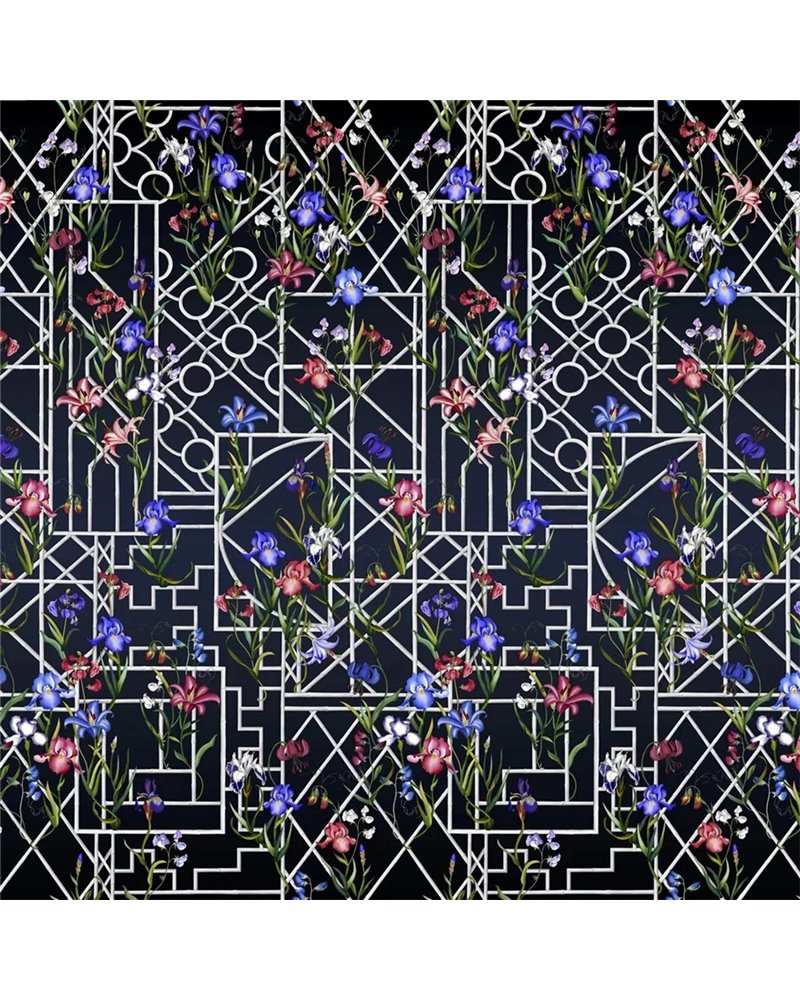 Fretwork Panoramic Indigo PCL7053-02 Fretwork Panoramic Indigo PCL7053-02