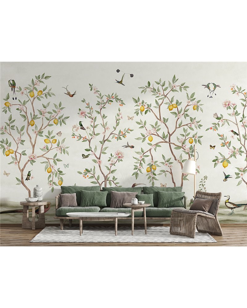 Lemon Tree Chinoiserie - White
