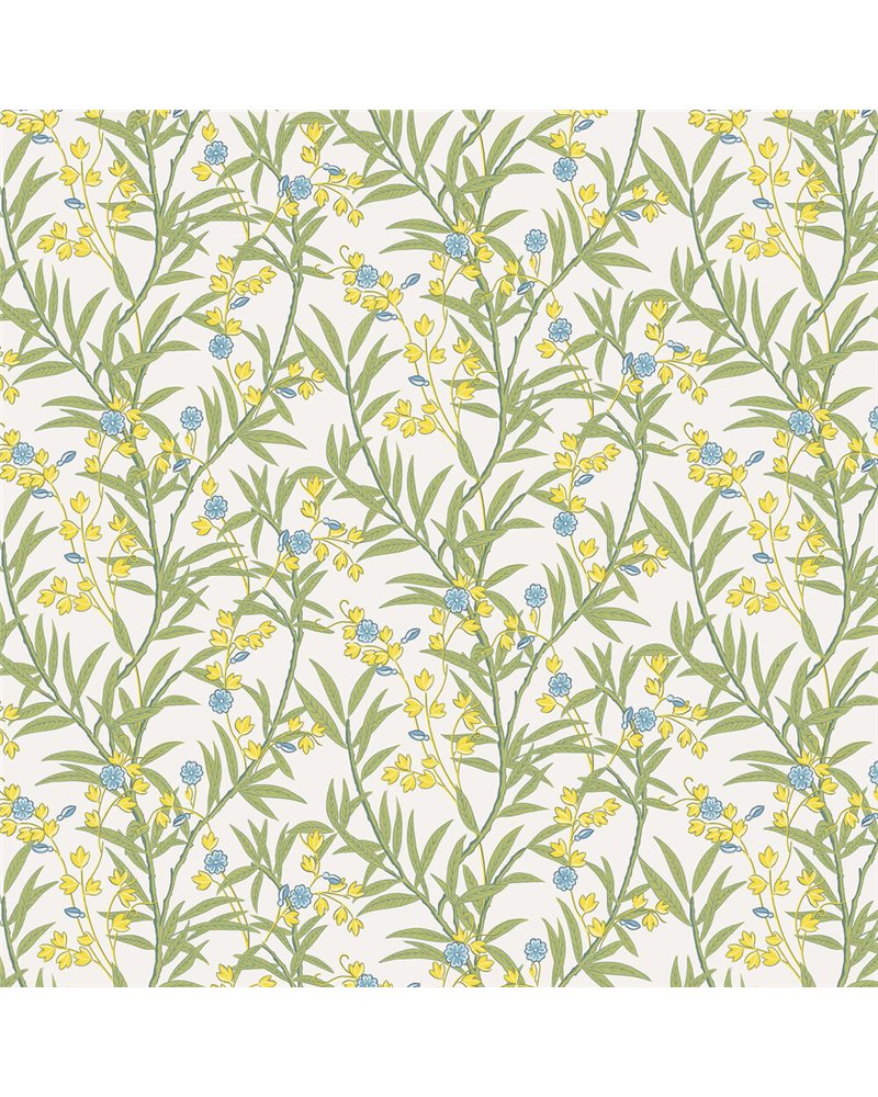 Bamboo Floral Blue Verditer 0267BABLUEV Bamboo Floral Blue Verditer 0267BABLUEV