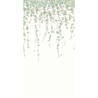 Hummingbirds Flora Blush Sage & Mulberry On Cream 124-2008