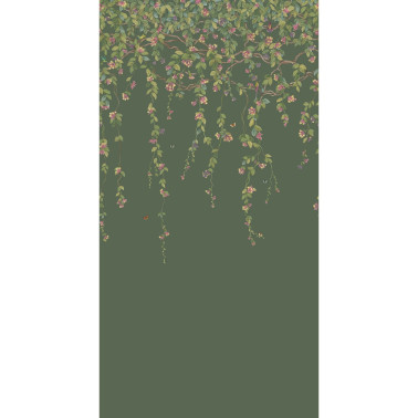 Hummingbirds Flora Fuchsia On Racing Green 124-2012