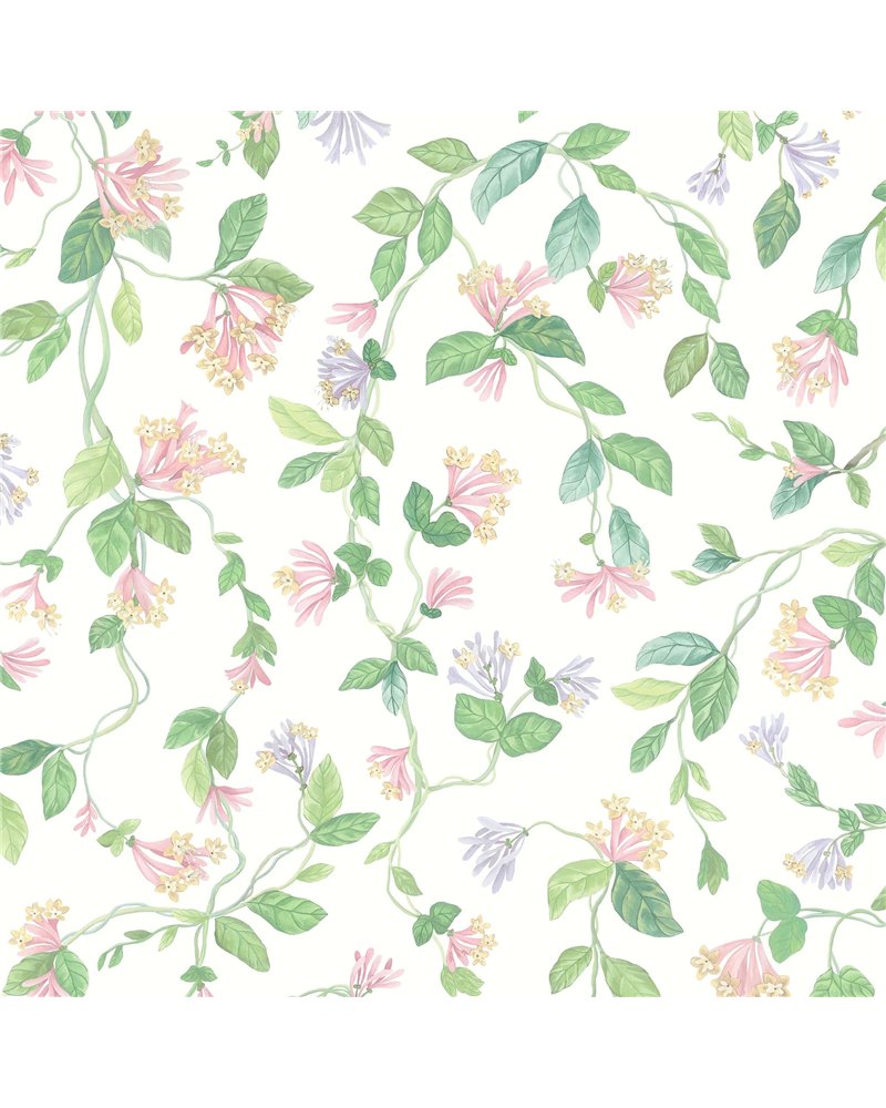 Flora Blush Sage Mulberry On Cream 124-3015 Flora Blush Sage Mulberry On Cream 124-3015