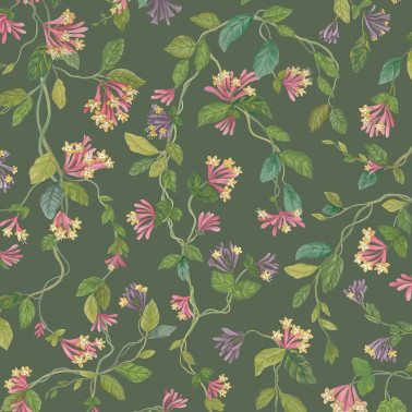 Flora Fuchsia On Racing Green 124-3019
