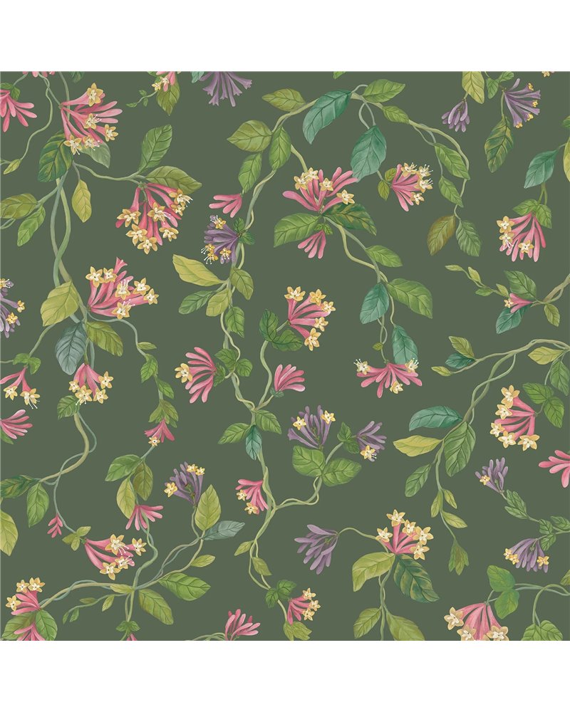 Flora Fuchsia On Racing Green 124-3019 Flora Fuchsia On Racing Green 124-3019