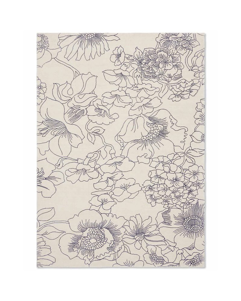 Linear Floral Blue 162508 Linear Floral Blue 162508