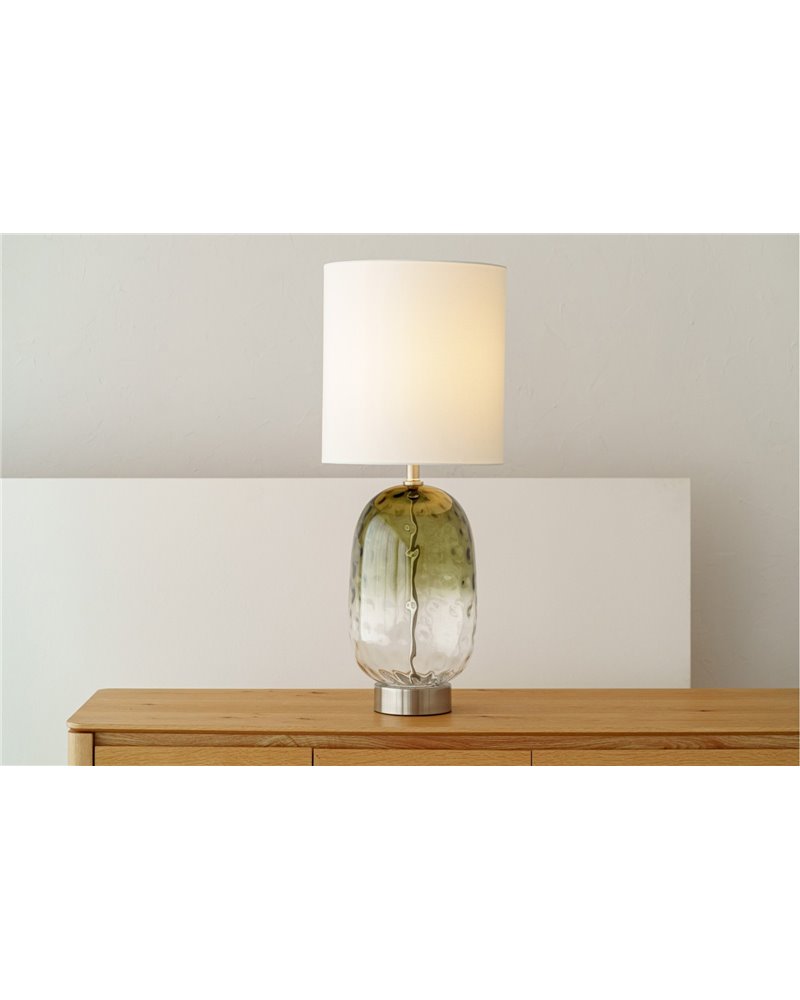 LÁMPARA KAL. VIDRIO VERDE CON PANTALLA LÁMPARA KAL. VIDRIO VERDE CON PANTALLA