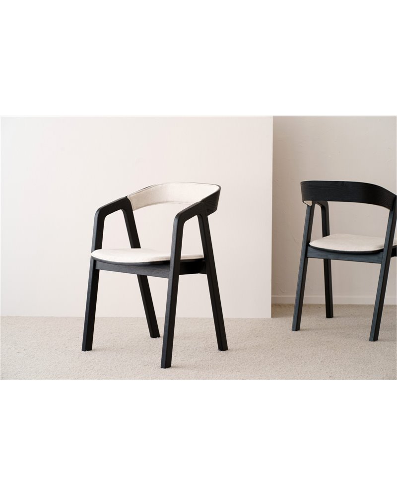 SET 2 SILLAS AIRA.MADERA. NEGRO BEIGE SET 2 SILLAS AIRA.MADERA. NEGRO BEIGE