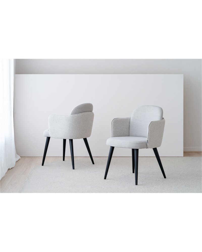 SET 2 SILLAS COMEDOR CON BRAZOS.GRIS. SET 2 SILLAS COMEDOR CON BRAZOS.GRIS.