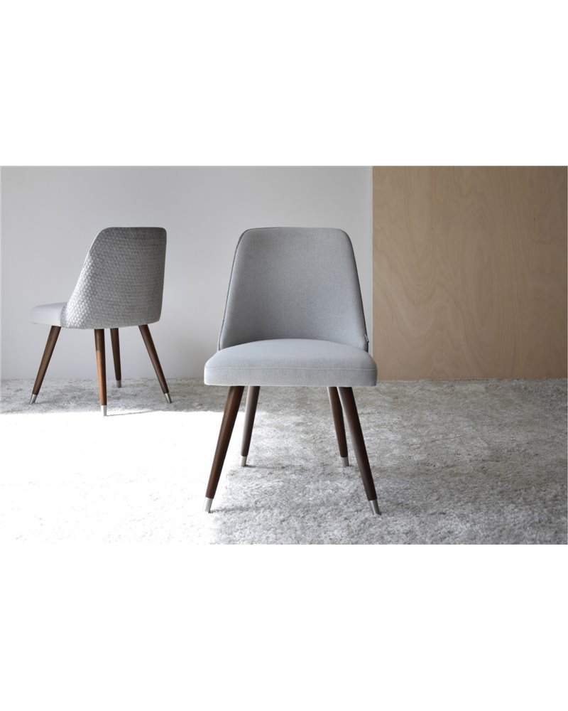 SET 2 SILLAS COMEDOR EN GRIS. MADERA