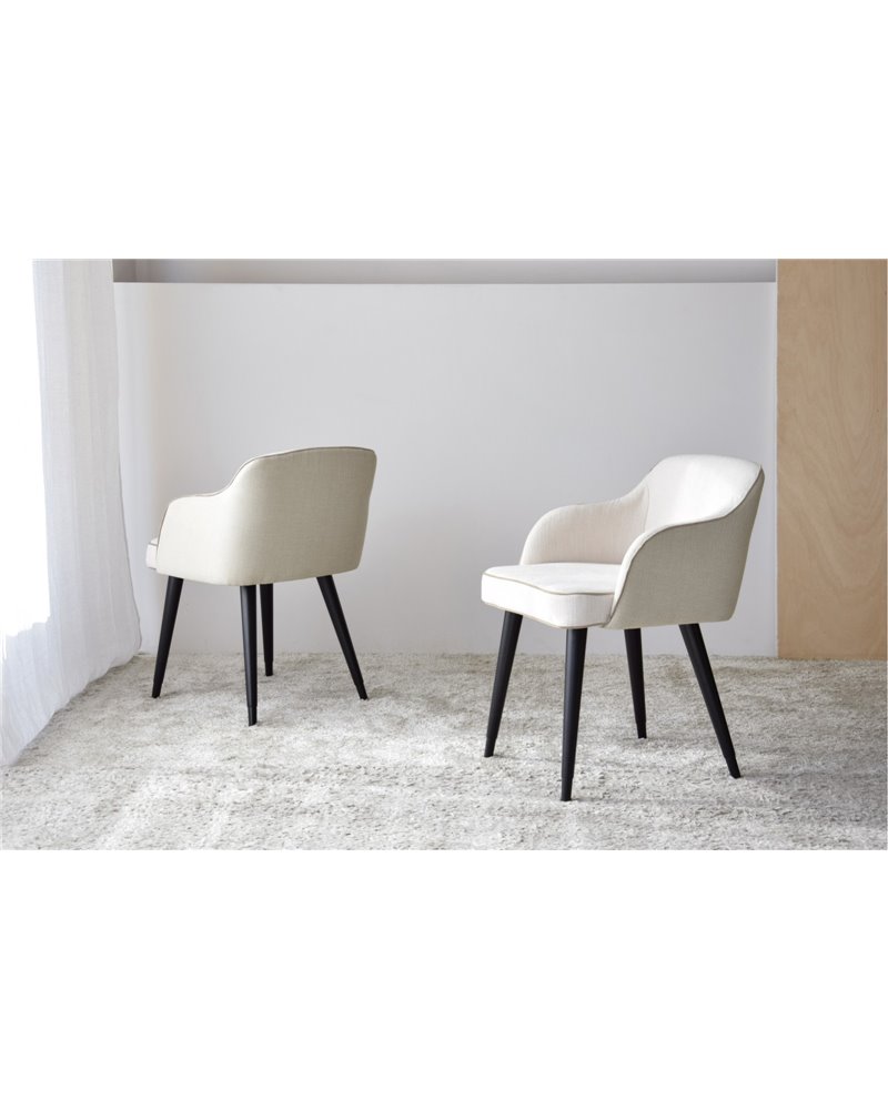 SET 2 SILLAS COMEDOR CON BRAZOS. BEIGE SET 2 SILLAS COMEDOR CON BRAZOS. BEIGE