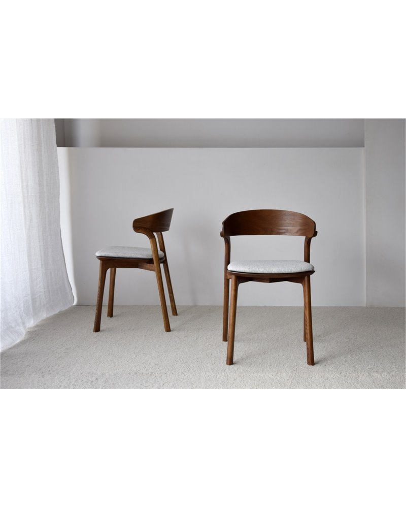 SET 2 SILLAS EMMA. MADERA.MARRÓN GRIS