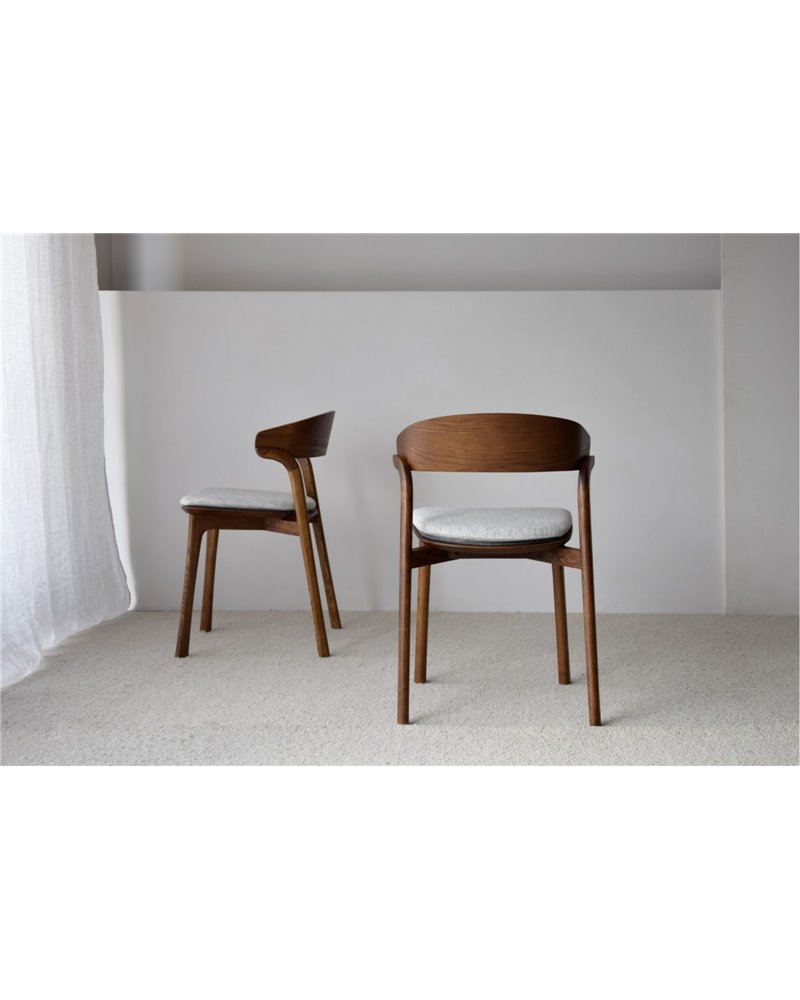 SET 2 SILLAS EMMA. MADERA.MARRÓN GRIS
