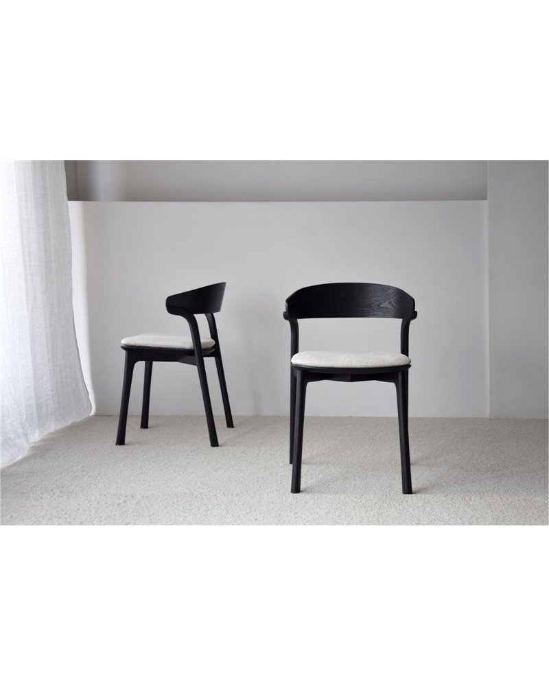 SET 2 SILLAS EMMA.MADERA. NEGRO BEIGE SET 2 SILLAS EMMA.MADERA. NEGRO BEIGE