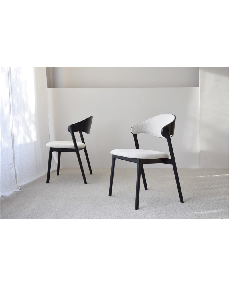 SET 2 SILLAS LEA. MADERA.NEGRO BEIGE SET 2 SILLAS LEA. MADERA.NEGRO BEIGE