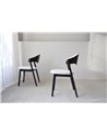 SET 2 SILLAS LEA. MADERA.NEGRO BEIGE