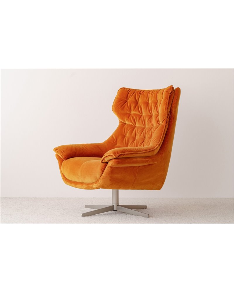 BUTACA GIRATORIA TERCIOPELO NARANJA BUTACA GIRATORIA TERCIOPELO NARANJA