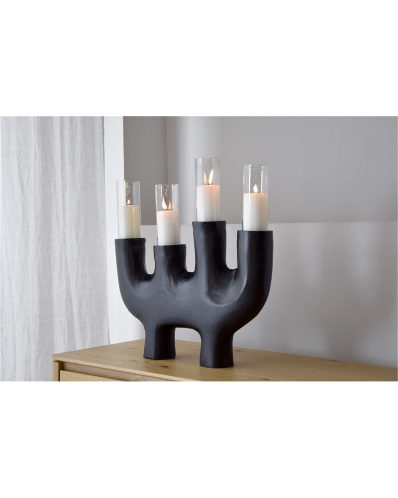 CANDELABRO TOTEM N.3. METAL.NEGRO