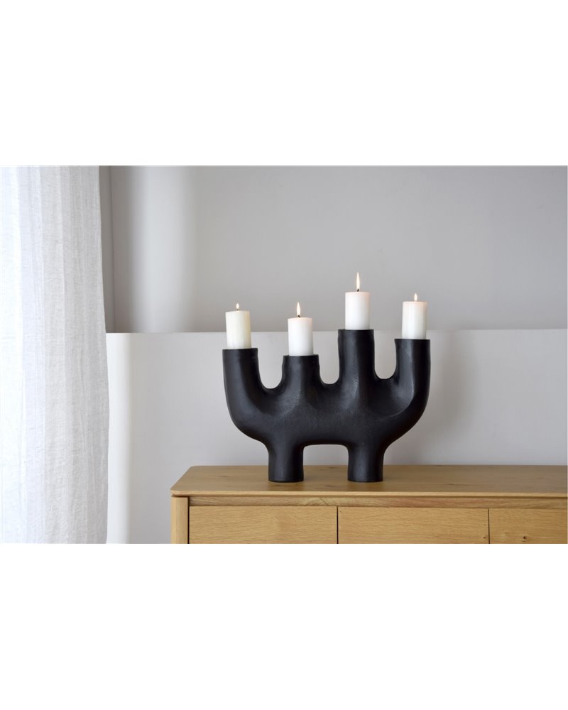 CANDELABRO TOTEM N.3. METAL.NEGRO