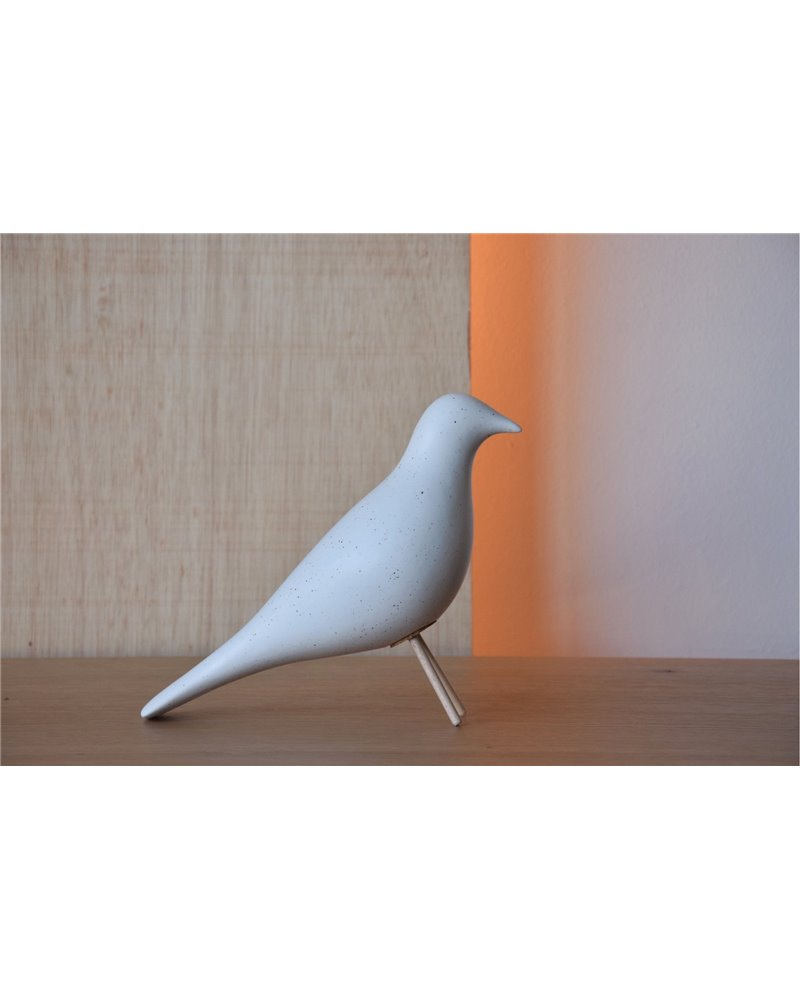 PÁJARO CERÁMICA BLANCO MOTEADO MATE PÁJARO CERÁMICA BLANCO MOTEADO MATE