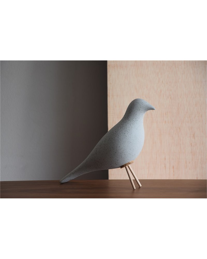 PÁJARO CERÁMICA GRIS CEMENTO MATE PÁJARO CERÁMICA GRIS CEMENTO MATE