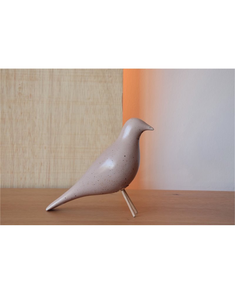 PÁJARO CERÁMICA ROSA CON PINTAS MATE PÁJARO CERÁMICA ROSA CON PINTAS MATE