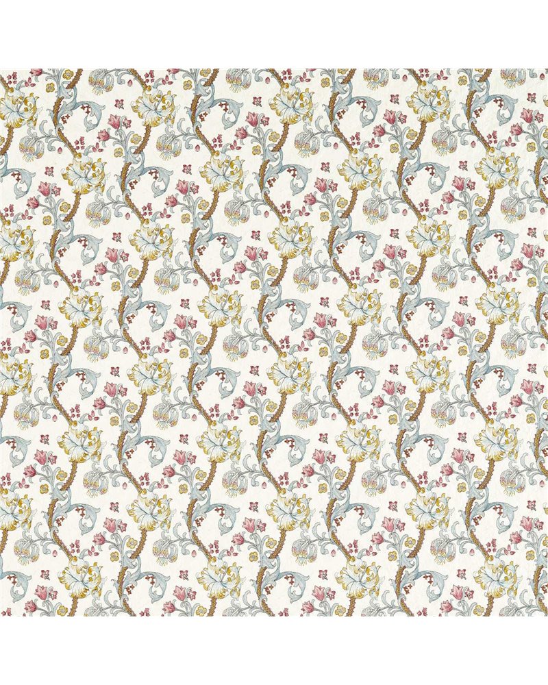 Golden Lily Embroidery Plum Denim F1742-04 Golden Lily Embroidery Plum Denim F1742-04